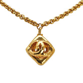シャネル ココマーク ひし形 モチーフ ネックレス ゴールド メッキ レディース CHANEL 【中古】